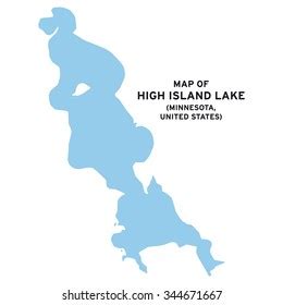 High Island Lake Minnesotaunited States Map Stock Vector (Royalty Free ...