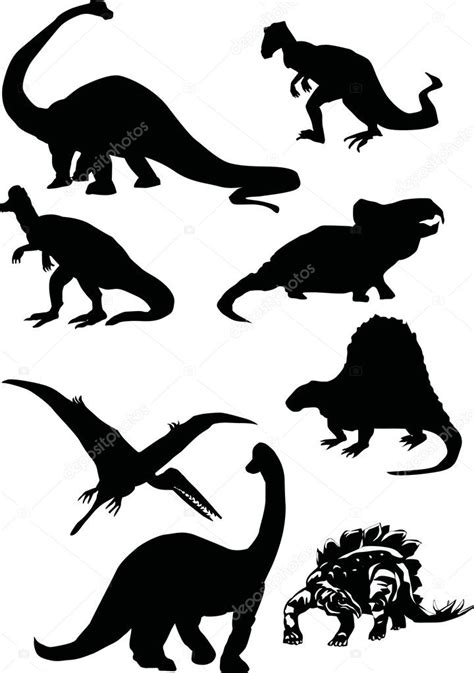 Dinosaur Silhouettes Stock Vector Dr Pas