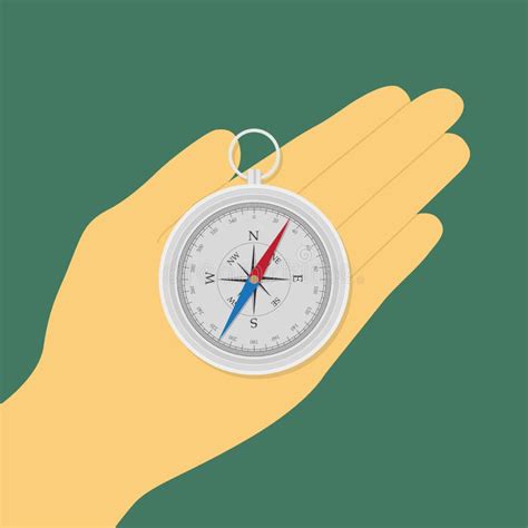 Hand With Compass Stock Vector Illustration Of Holding