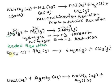 Solved Identify Which Of The Following Reactions Are Redox Reactions