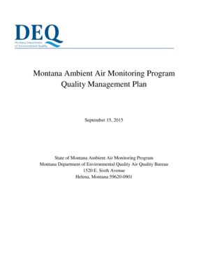 Fillable Online Deq Mt Montana Ambient Air Monitoring Program Quality