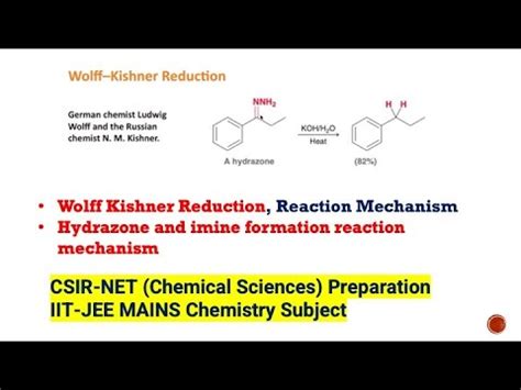 Wolff Kishner Reduction Mechanism Hydrazone Formation Mechanism YouTube