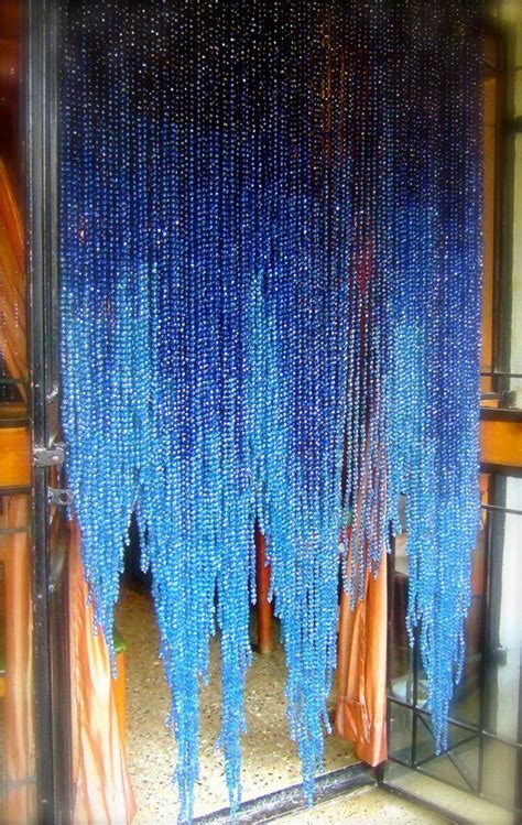 Blue Ombre Acrylic Crystal Handkerchief Base Bead Curtain • Memories Of