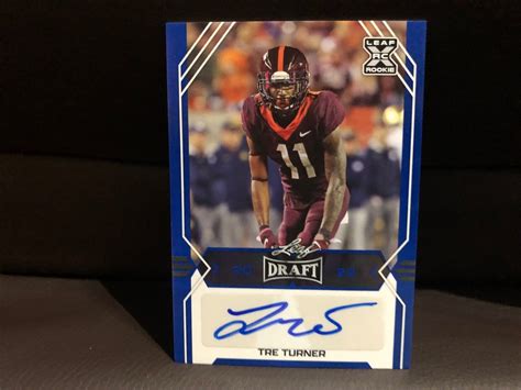 Leaf Blue Draft Autograph Tre Turner Rc Ba Tt Ihokies Ebay