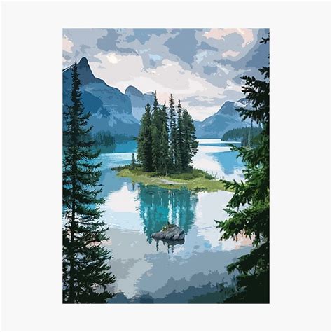 Lámina fotográfica Parque Nacional Jasper en Canadá Ilustración de