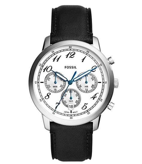 Fossil Men S Neutra Chronograph Black Leather Strap Watch Dillard S