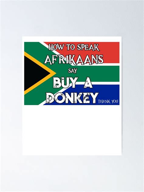 South African Funny T Shirt How To Speak Afrikaans Say Buy A Donkey