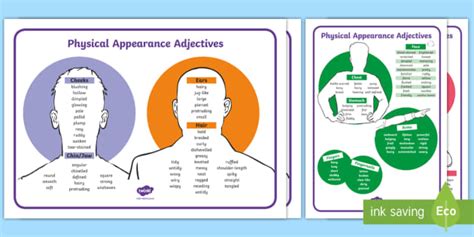 Physical Appearance Adjectives Word Mats (teacher made)