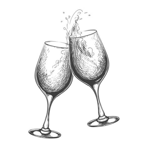 Wine Glasses Toast Illustrations Royalty Free Vector Graphics And Clip Art Istock