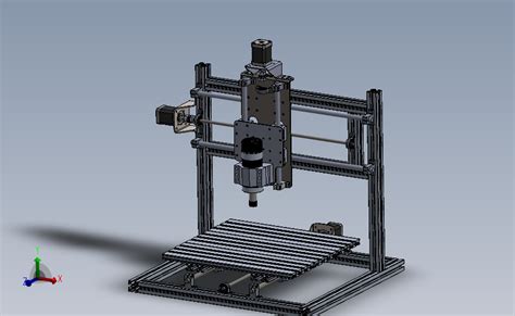 小型自制数控机床 SOLIDWORKS 2015 模型图纸下载 懒石网