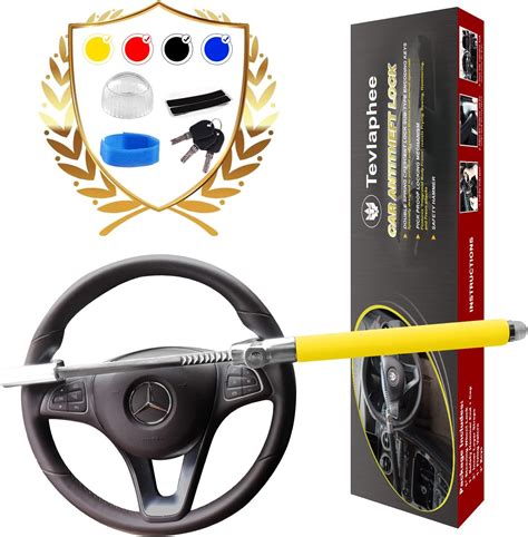 Tevlaphee Steering Wheel Lock For Cars Wheel Lock Vehicle Anti Theft