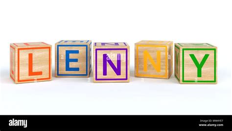 The Name Lenny Written With Isolated Wooden Toy Cubes Stock Photo Alamy