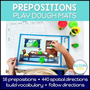 Prepositions Scenes Basic Concepts Speech Therapy No Prep Play Dough