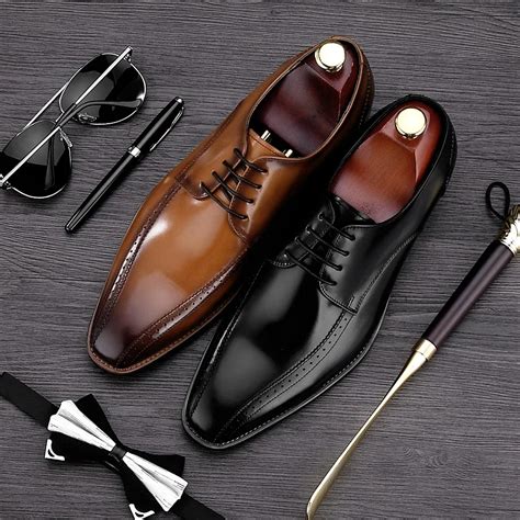 Vintage Italian Style Pointed Toe Carved Man Formal Dress Shoes Genuine Leather Handmade Oxfords