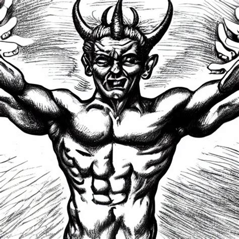 A Realistic Drawing Of The Devil Holding The World In Stable Diffusion