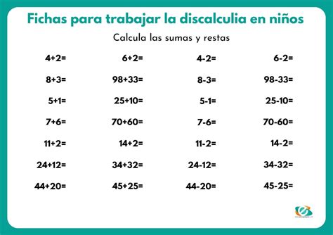 Ejercicios para trabajar la discalculia en niños