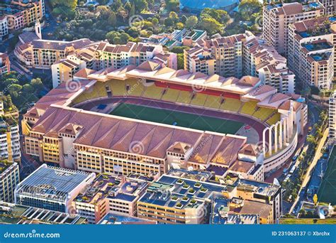 Soccer Club As Monaco Stadium Stade Louis Ii Aerial View Stock Image