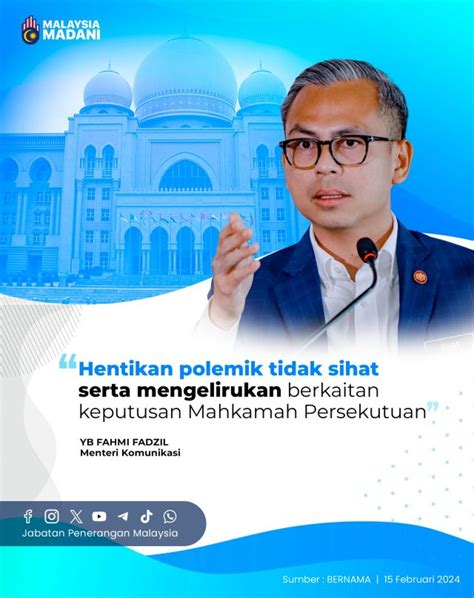 Hentikan Polemik Tidak Sihat Serta Mengelirukan Berkaitan Keputusan