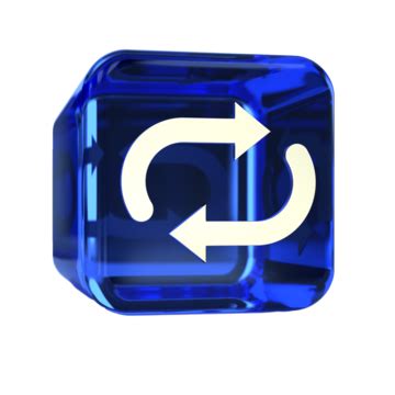 Blue Sync Icon Sync Interface Sync Glass Arrow Sign PNG Transparent