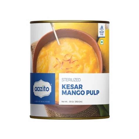 Aazito Yellow Canned Kesar Mango Pulp Packaging Size G At Rs