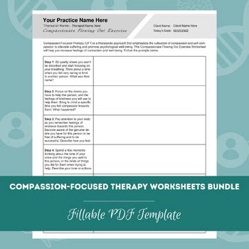 Compassion Focused Therapy Worksheets Bundle PDF Template By TherapyByPro