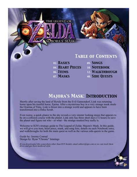 Legend of zelda majoras mask strategy guide - pervol