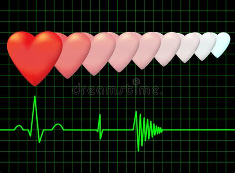 Harten En Het Elektrocardiogram Vector Vector Illustratie