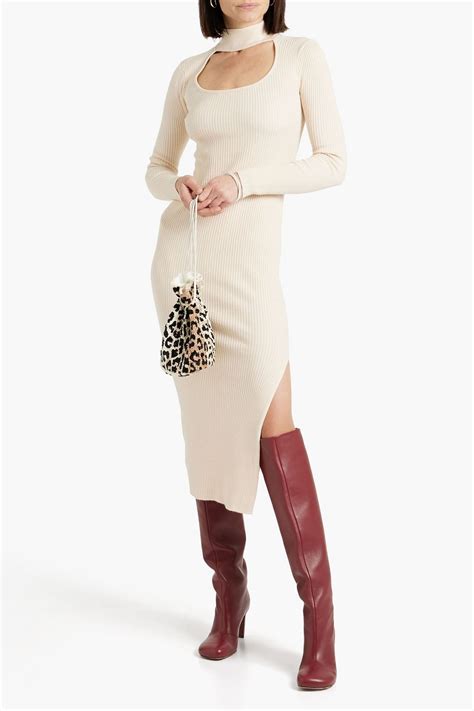 Simkhai Kenny Cutout Ribbed Knit Turtleneck Midi Dress The Outnet