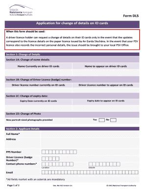 Fillable Online Nationaltransport Form DL5 12022015doc