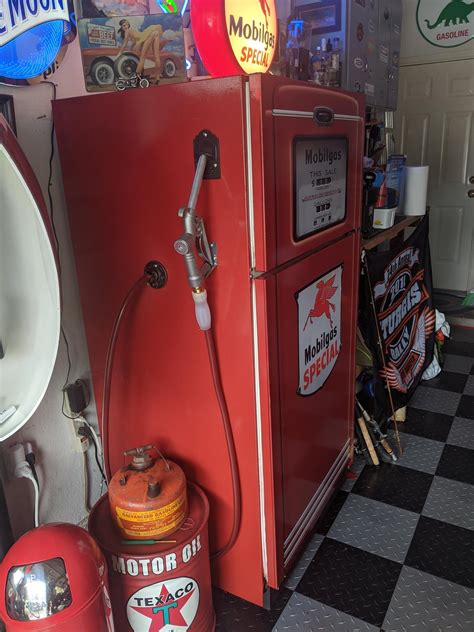 Mobilgas Special Restored Gas Pump Refrigerator Wrap