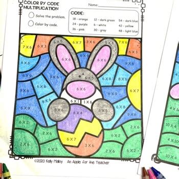 Easter Multiplication Facts Color By Number Easter Math Third Grade