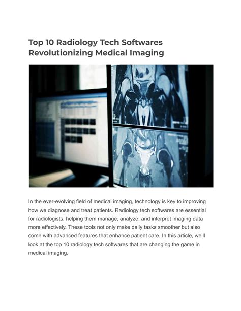 Top 10 Radiology Tech Softwares Revolutionizing Medical Imaging | CIO