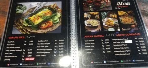 Menu At Joglo MBarep Resto Coffee Bekasi Regency