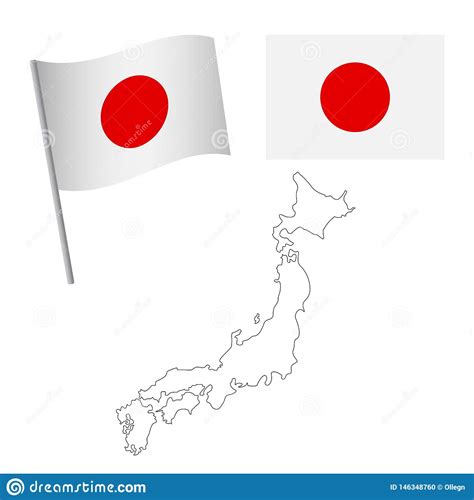 Bandera y mapa de Jap n stock de ilustración Ilustración de vector