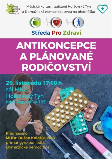 Středa Pro Zdraví Gynekolog bude v Horšovském Týně přednášet o