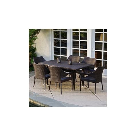 Christopher Knight Home Cliff Outdoor Dining Set, 7-Pcs Set, Multibrown ...