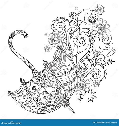 Hand Drawn Doodle Outline Umbrella Stock Vector Illustration Of Protect Rainy 77800683