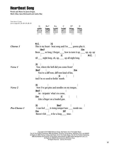 Heartbeat Song By Kelly Clarkson Guitar Chordslyrics Guitar Instructor