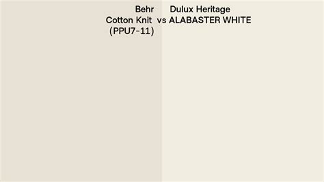 Behr Cotton Knit Ppu Vs Dulux Heritage Alabaster White Side By