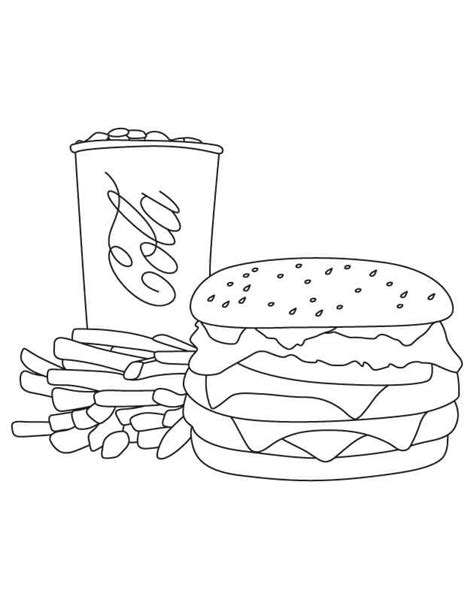 Três Alimentos do McDonald para colorir imprimir e desenhar Colorir Me