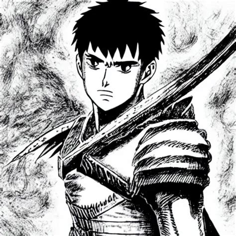 Pose Of Guts From Berserk In The Style Of Kentaro Stable Diffusion