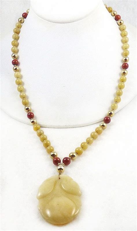 Hobé Yellow Jade Necklace Vintage Jewelry Necklace Yellow Necklace