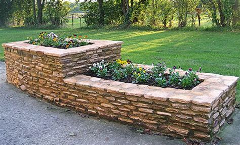 Stone Planter With Flowers