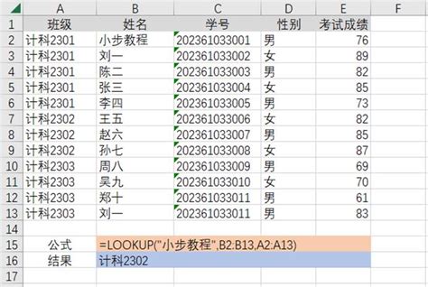 Excel函数 查询表格 Lookup 小步教程