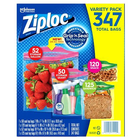 Bolsas Ziploc Tamaños Variados 347 Pack ComViene