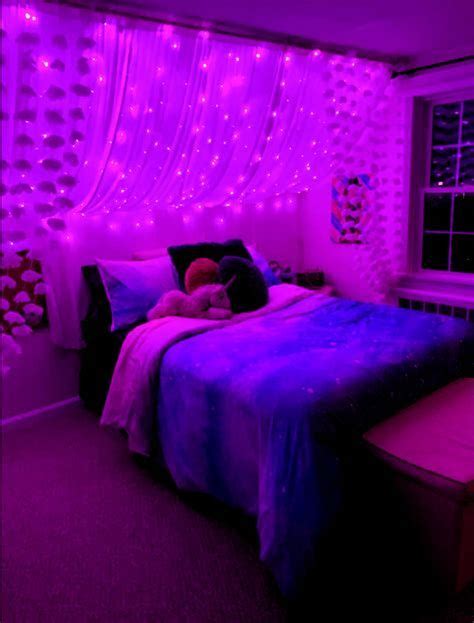 Aesthetic Bedrooms Purple Purple Bedroom Decor Bedroom Decor Lights Aesthetic Bedroom