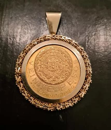 Dije De Oro Con Moneda De Pesos Oro Azteca Mercadolibre