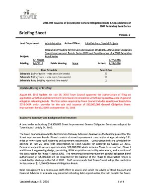 Fillable Online Www2 Townofmorrisville 2016045Issuanceof 10 000