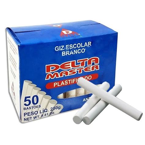 Giz Escolar Branco Delta Master Plastificado Unidades Em