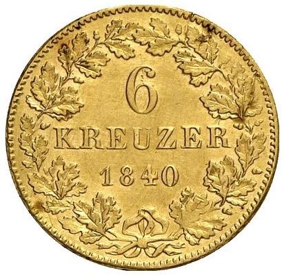 6 Kreuzers Frederick Günther Gold Pattern Schwarzburg Rudolstadt